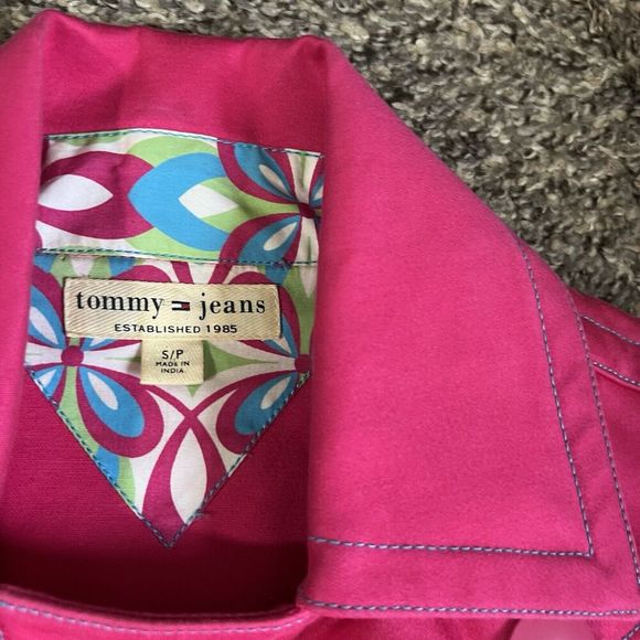 Y2K Vintage Tommy Hilfiger Trench Coat Jacket Size Small Pink 90s Barbie - Picture 4 of 7